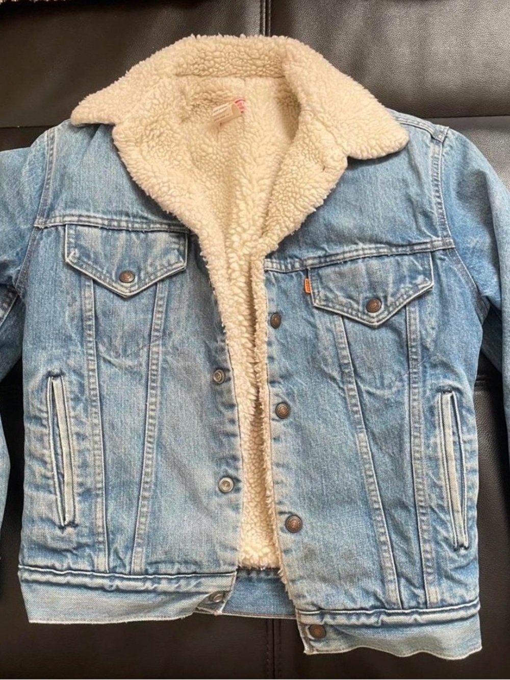 Vintage Orange Tab Levi's Sherpa Denim Jacket